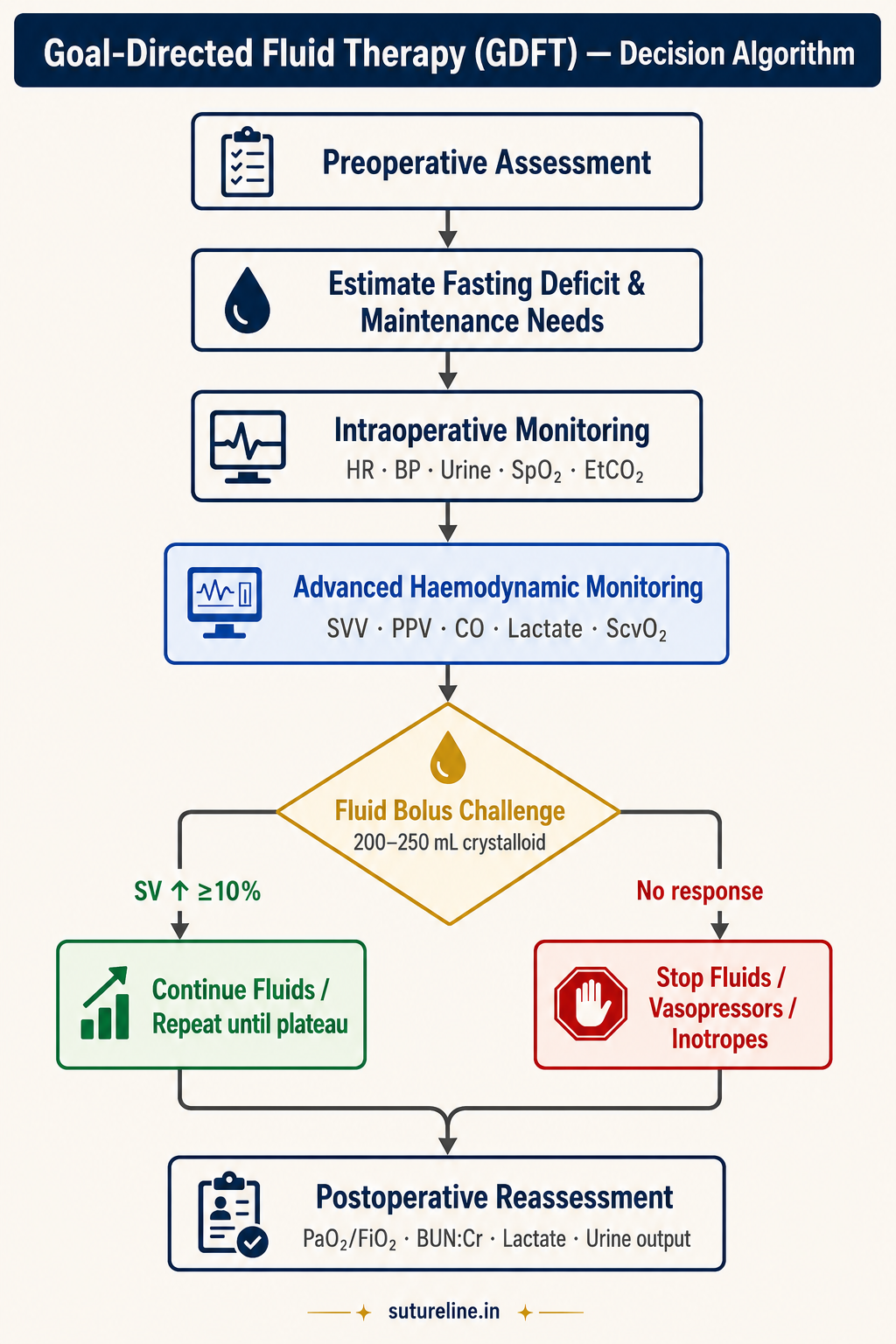 GDFT perioperative fluid bolus challenge decision algorithm